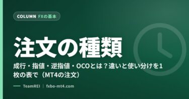 成行・指値・逆指値・OCOとは？違いと使い分けを1枚の表で（MT4の注文）