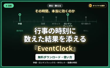 行事の時刻に数えた結果を添えるMT4インジケーター『REI_EventClock』無料ダウンロード