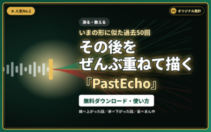 PastEcho｜いまの形に似た過去50回の「その後」を重ねて描き、次に起きやすい動き